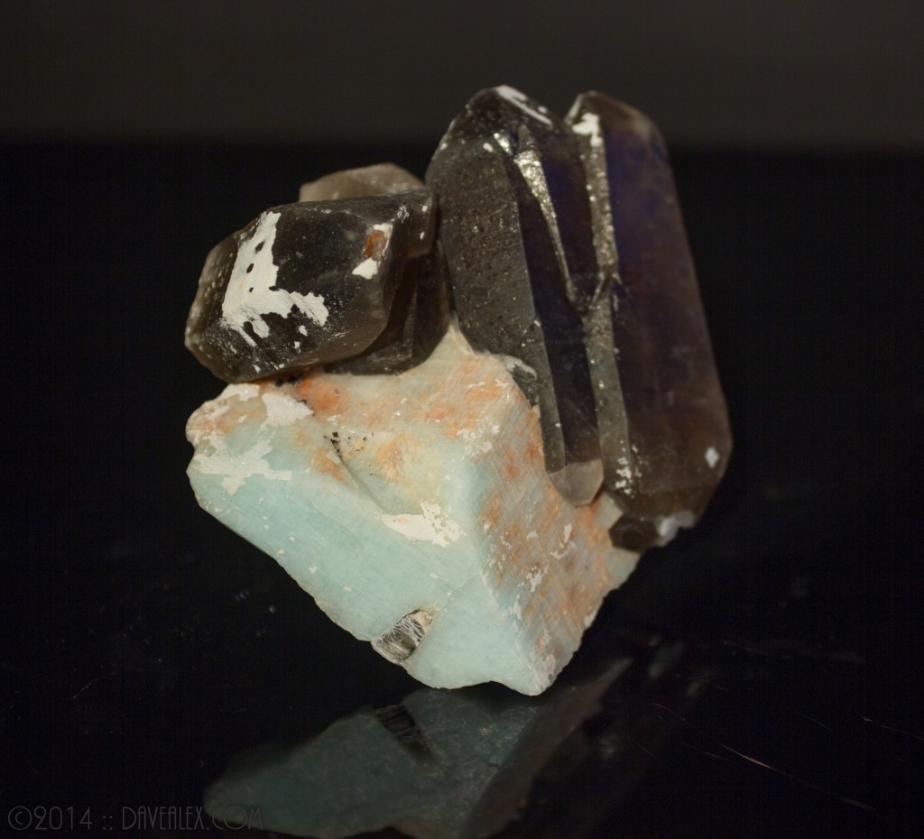 This Amazonite / Smoky Quartz combo was one of the several I found.  This was at the bottom of an opening that was not in the video.