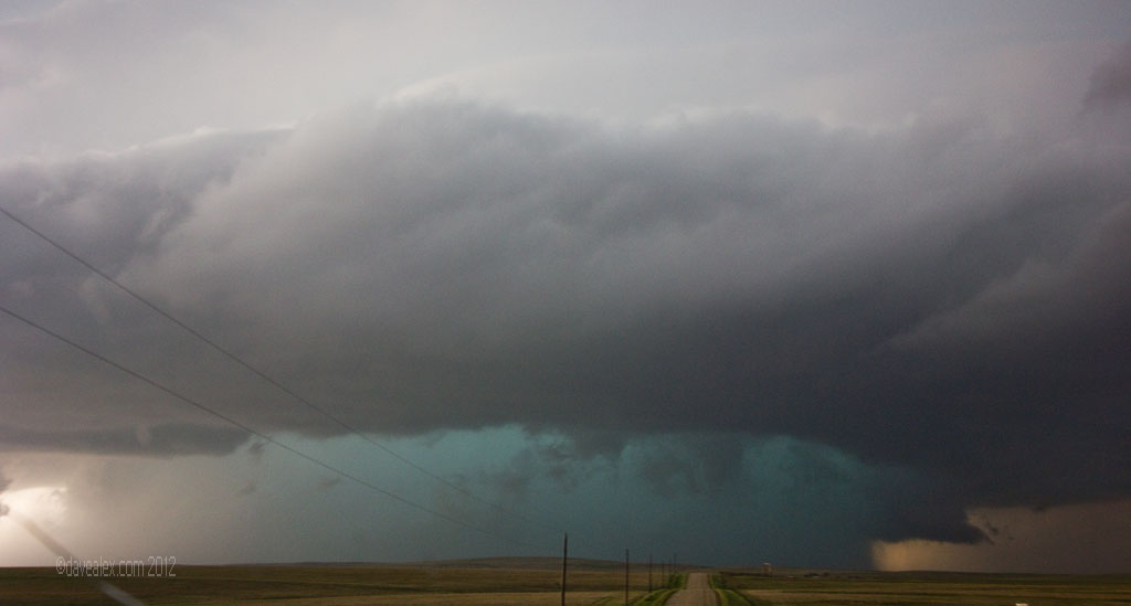 Funnel embedded in rain core, NW of Simla Co June 7, 2012