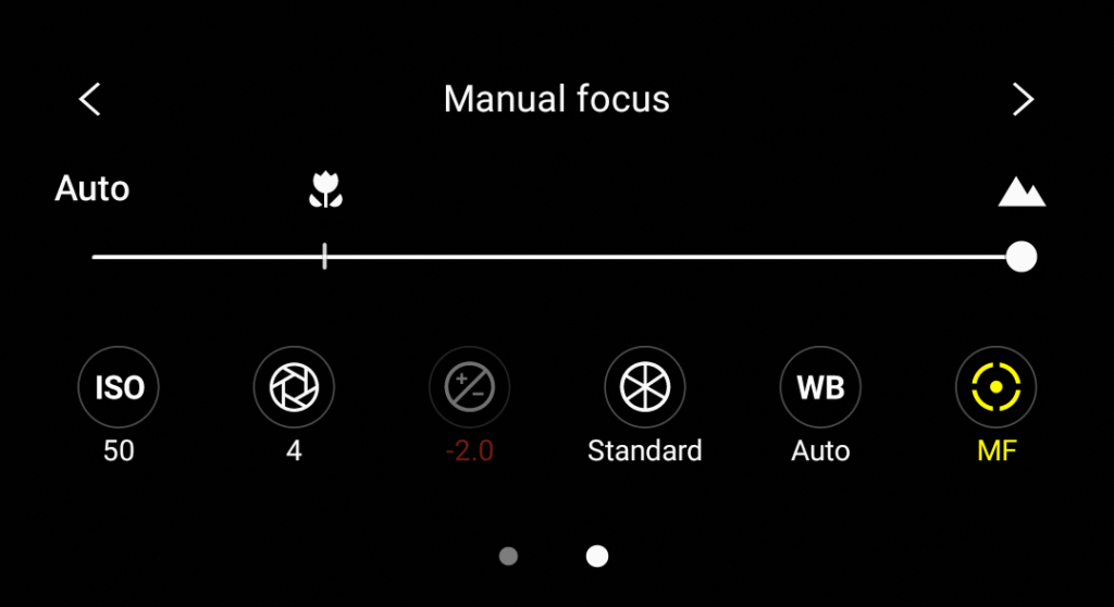 Pro Mode focus settings